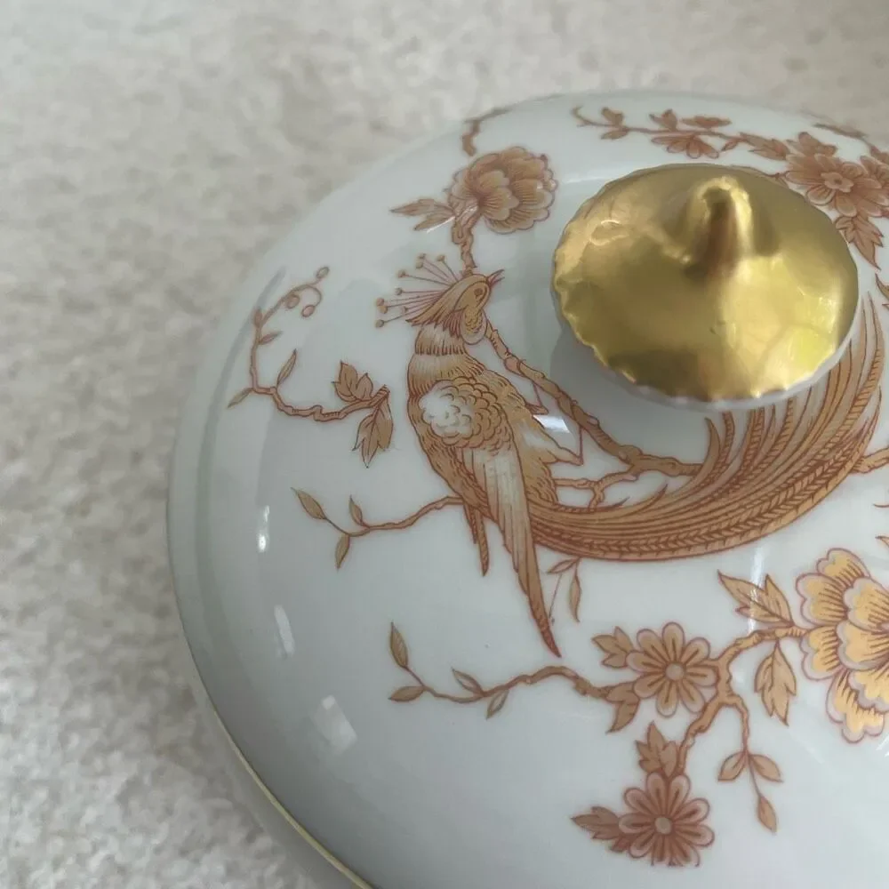 Vintage Limoges France porcelain Fine China Lidded Candy Dish 4” x 5”